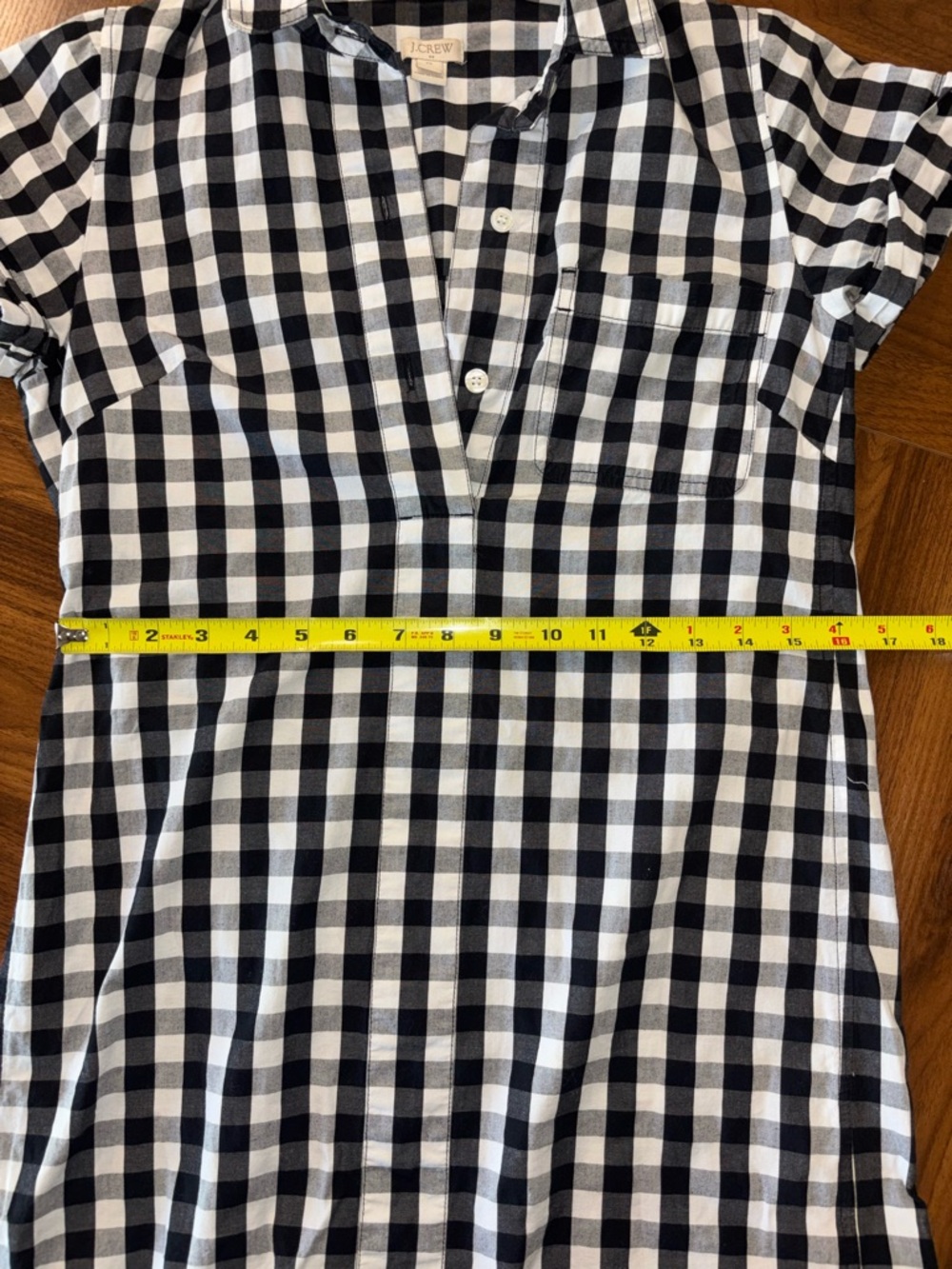 J. Crew B&W Buffalo Plaid Shirt Dress - Picture 12 of 14